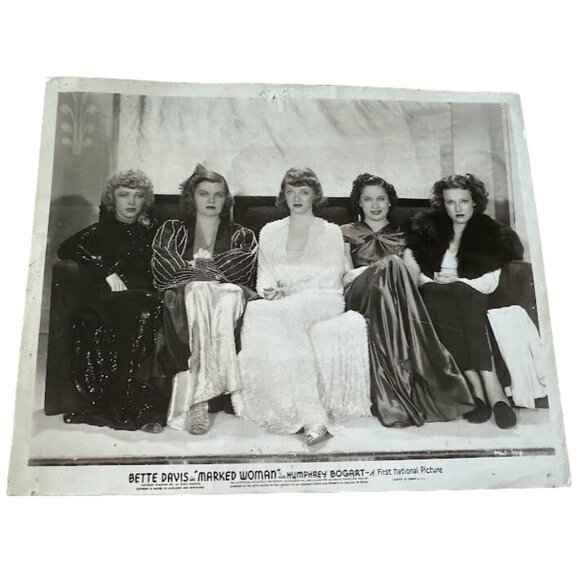 VTG Photo of Bette Davis & Women Cast from "Marked Woman" from the Cozy Theater - Picture 6 of 7